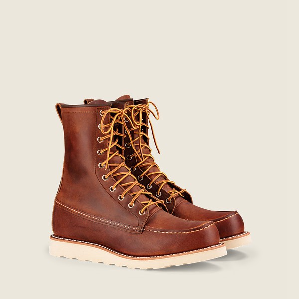 Red Wing Heritage Bot Erkek - Classic Moc - 8-Inchr Rough & Tough Deri - Kahverengi - 24GYWHAFP